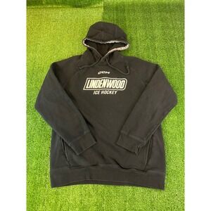 CCM Lindenwood Ice Hockey Hoodie Mens Large Black Pullover Sweatshirt